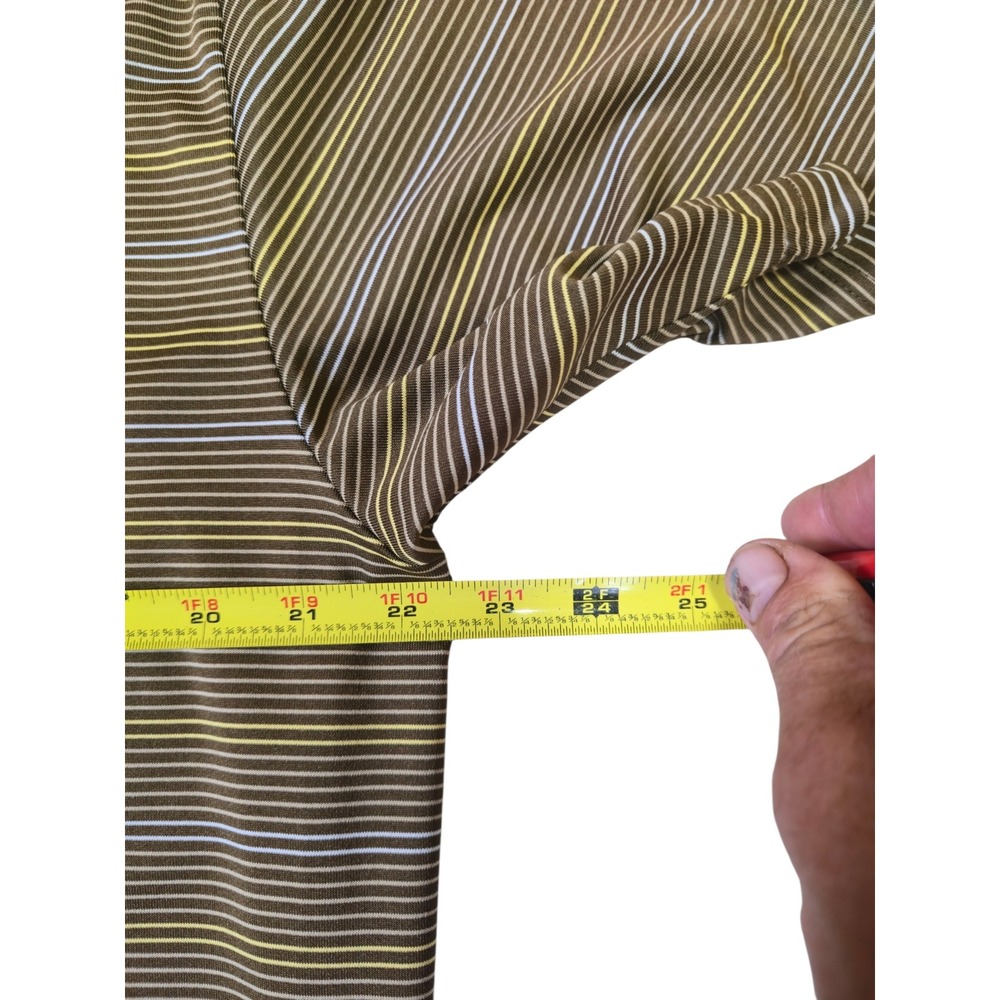Straight Down Mens Palmilla Golf Polo Shirt Brown Stripe Short Sleeve XL - Picture 3 of 6